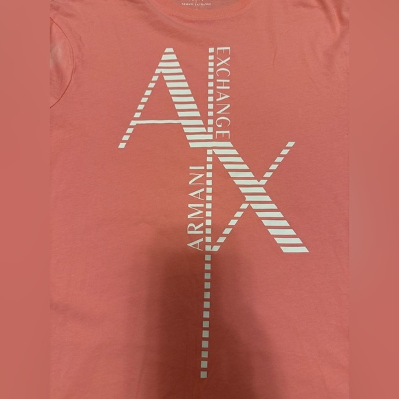 Armani Exchange Men’s Pink Logo T Shirt Size S - Picture 5 of 5